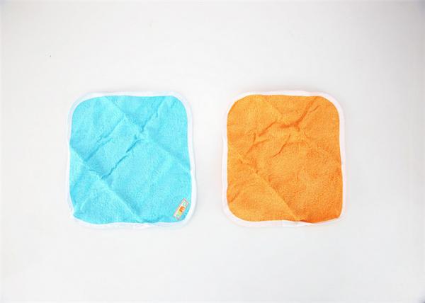Pure Cotton Fabric Baby Bath Washcloths Blue Orange Color 5pk A Class Standard
