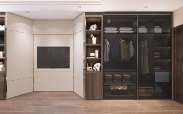 Minimalista Corte diagonal TV Mural Crianças guarda-roupa Madeira Grão Material de aço inoxidável