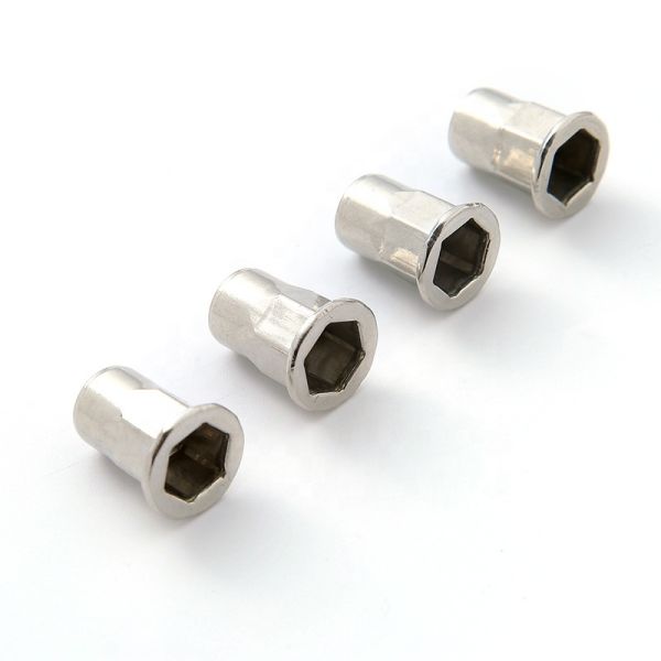 Flat Head Inner Hex Body Rivet Nut Stainless Steel Rivnuts Hexagonal Design