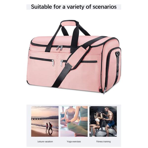 Unisex Sport Duffel Handbag Carry On Duffle Garment Bag With Shoe Compartment