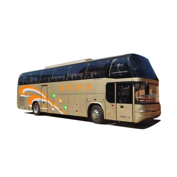 LHD Steering Position Luxury Diesel CNG 60 Seater Coach Bus with 6 Tires