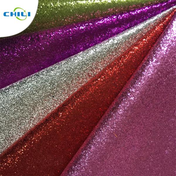 Pu Synthetic Glitter Leather Fabric Hair Ornament Applied 0.8±0.15mm Thickness