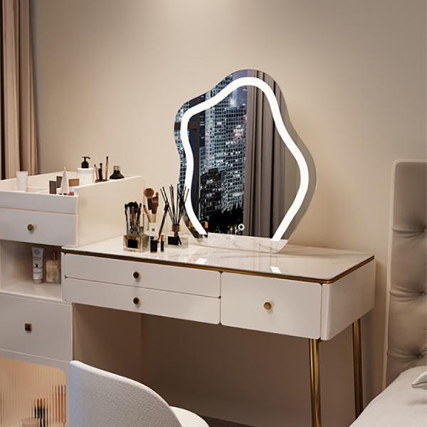 Smart Touch Screen Makeup Mirror 4mm Cloud Shaped Mirror 3000K - 6000K