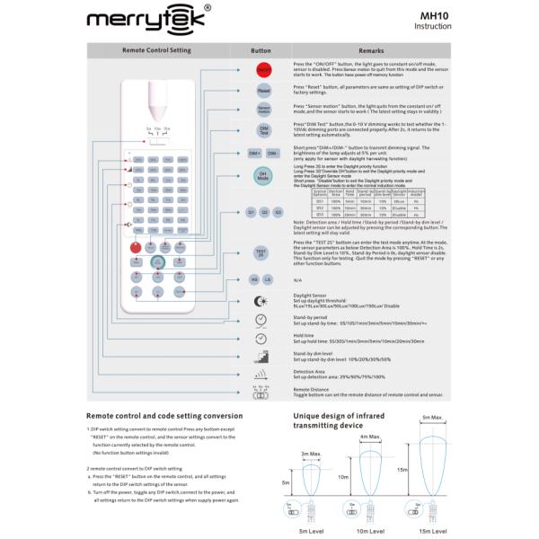 IP65 Rated PIR Motion Detector with 12m mounting height for UFO highbay