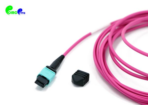 fêmea do cabo MPO do tronco de 8F OM4 MPO ao tipo B da magenta 5M do Fanout 2.0mm do SC UPC 8F 50/125μm