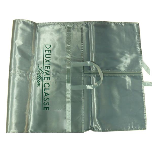 Eco-friendly Udex Grey Satin Suit Bag, Garment Dress Bags With Ribbon Handle 100cm*60cm