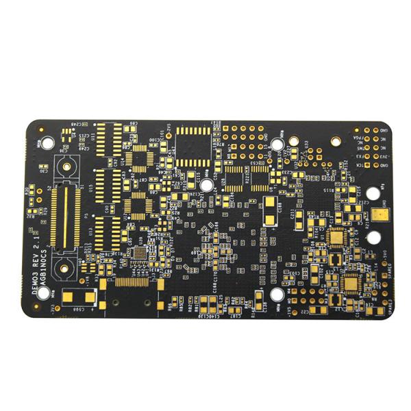 Rigid Fast Turn Black Soldermask PCB 1.55mm Hard Gold Finger 30u 6 Layer