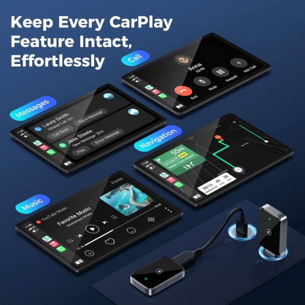 2 In 1 Wireless Carplay Android Auto Adapter Plug And Play Fast Connection Low Latency