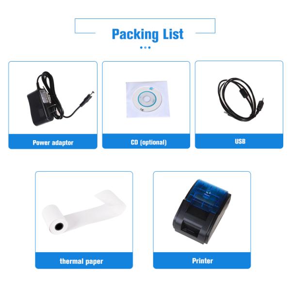Desktop Receipt POS Printer 58mm Wireless Thermal Printer for Android System Printing