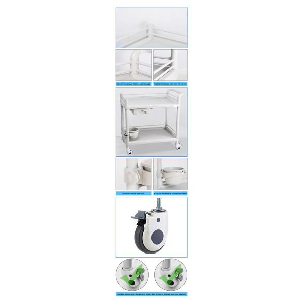 Emergency ABS Medical Instrument Trolley Medical Patient Monitor Nursing