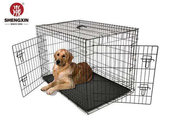 OEM Rectangle Iron Dog Cages Crates For Large Dog