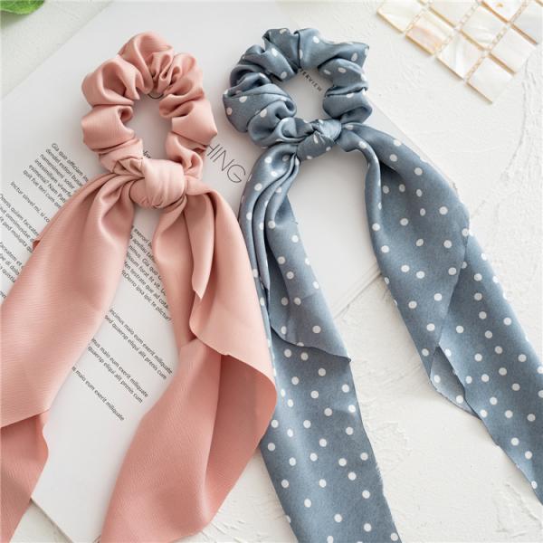 Long ribbon elastic hair bands collar headdress women's hair corset floral scrunchie European USA simple batch
