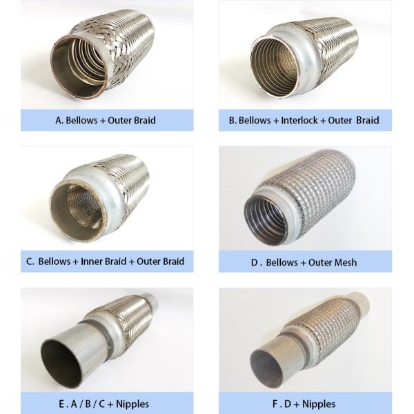 длина 300mm 51mm общая 2 заплетенная дюймами выхлопная труба гибкого трубопровода нержавеющей стали