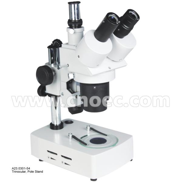 10x - 40x Trinocular Stereo Optical Microscope Track Stand and Pole Stand  A22.0301