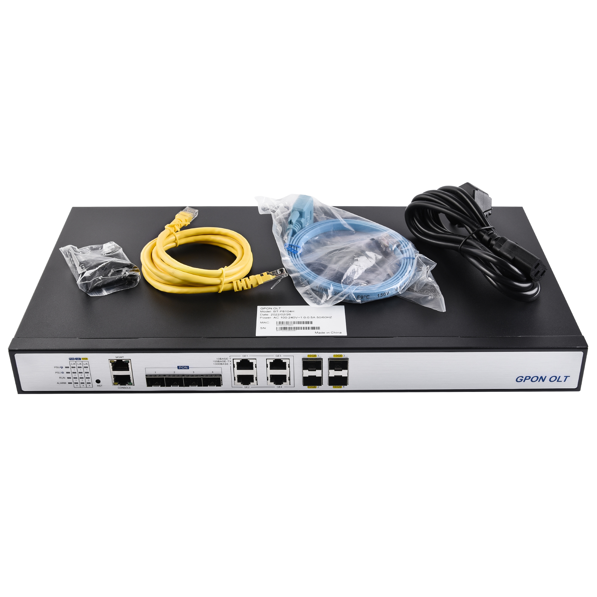 AS-OLT-01A GPON OLT поддерживает соотношение 1:128, может одновременно получить доступ к 512 пользователям ONU