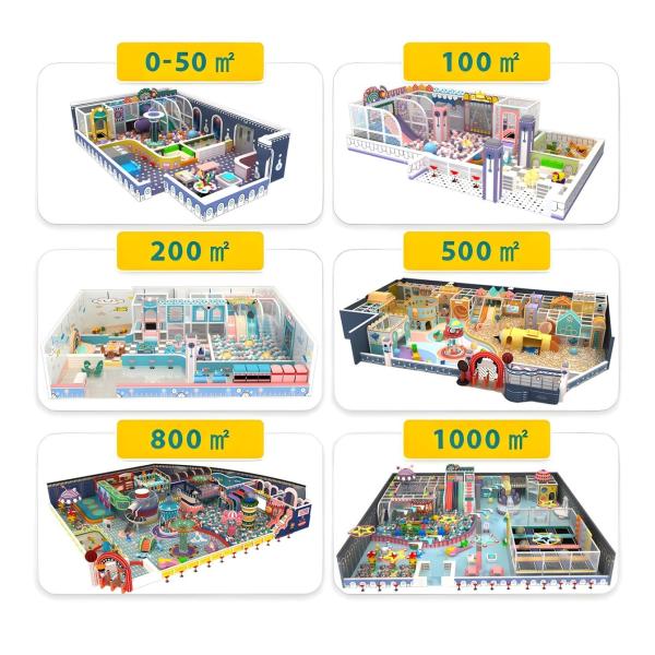 1000 mètres carrés d'équipements de terrain de jeux pour enfants intérieurs à thème vert