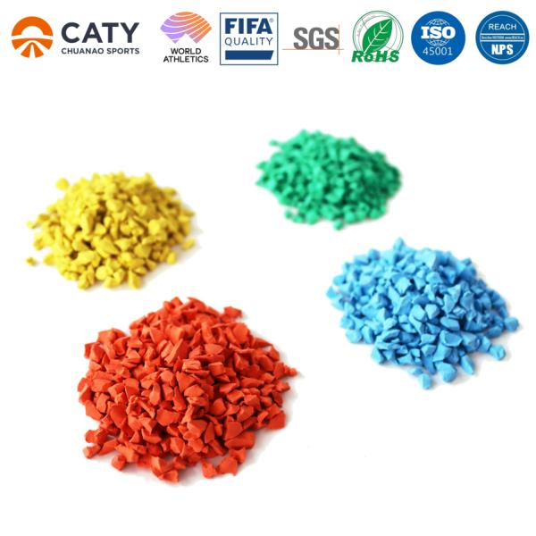 Elastic and Cost-Effective Eco-EPDM Rubber Granules for Pathways and Track Base Construction