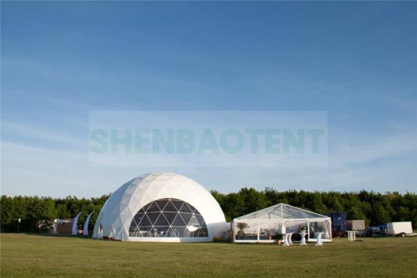 Construction Of Big Geodesic Dome Tent , Steel Structure Outdoor Dome Tent