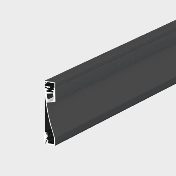 Matte Black Toe Kick LED Light Slim Curved Profile Under Cabinet Downward Lighting