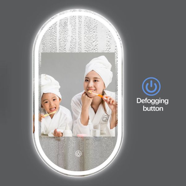 Smart Modern Frameless LED Bathroom Mirror Explosion Proof LED Arch Mirror