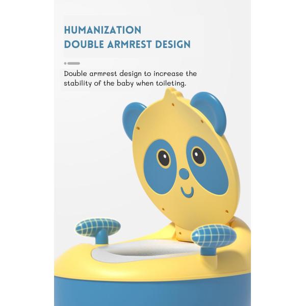 Cartoon Panda Shape Baby Potty Toilet with Custom Logo EN71 Certified Blue/Yellow/White/Black