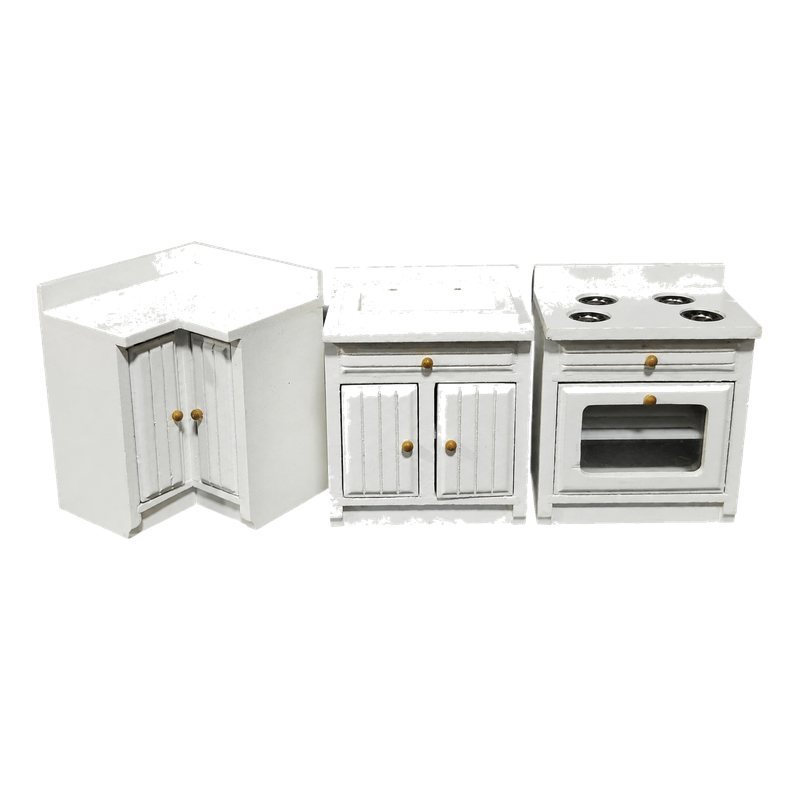White Wooden Pretend Play Kitchen Set