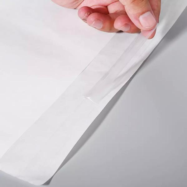 Logotipo personalizado para roupas à prova d'água estampado Saco de papel Glassine Bolsa de embalagem branca Envelope