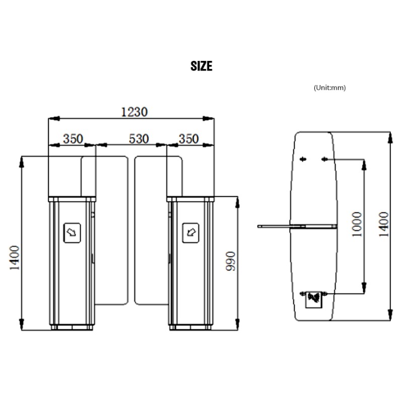HCW CW602 Sliding Gate Turnstile for Pedestrian Access Control