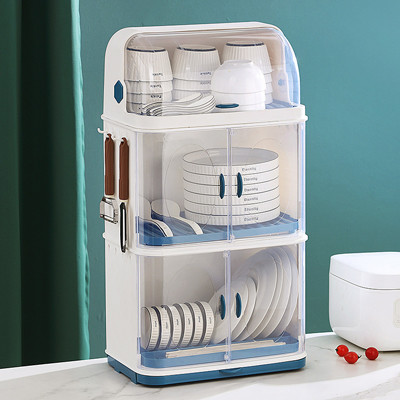 Multicolor Kitchen Counter Plastic Bowl Rack With Lid Cover