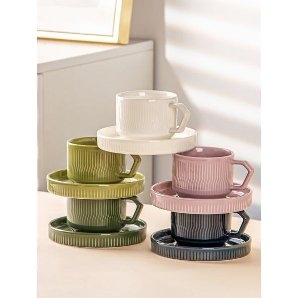 Скандинавская 200cc керамическая глазурная чашка для бизнеса Капучино и чашка латте