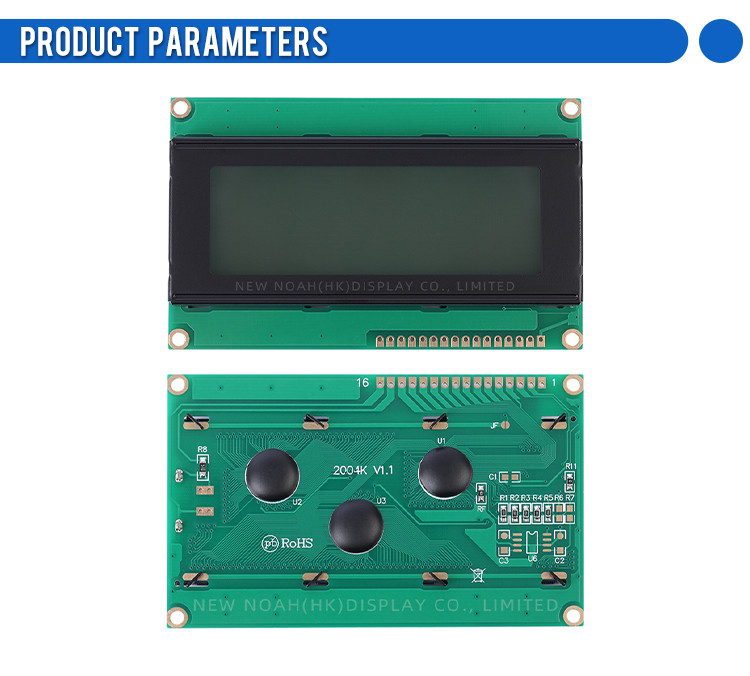 Russian Gray Film 2004K Character LCD 16PIN Interface Module ST7066U Liquid Crystal Display