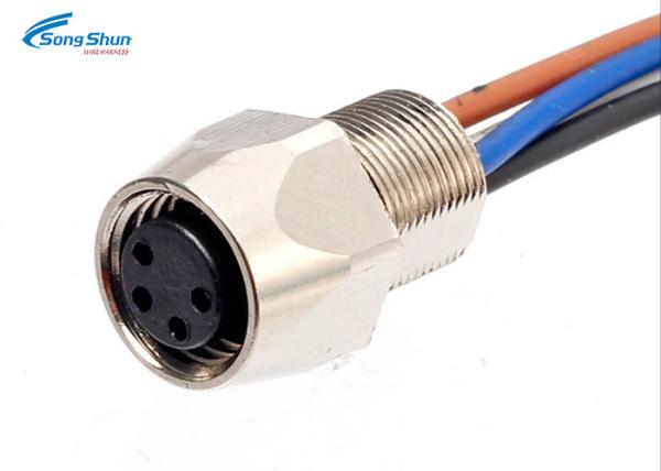 M8 Female Male Industrial Cable Assemblies Socket Plug Connector To HRS DF14 4Pin