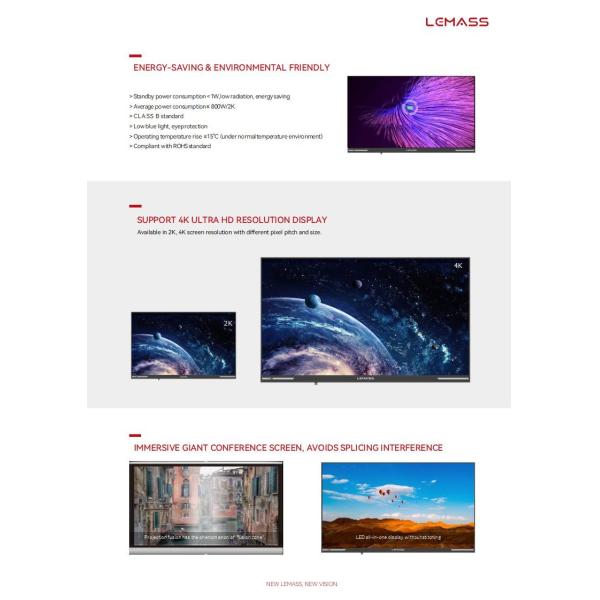 Экран дисплея 4K HDR СИД 165 дюймов коммерчески умный для конференц-зала