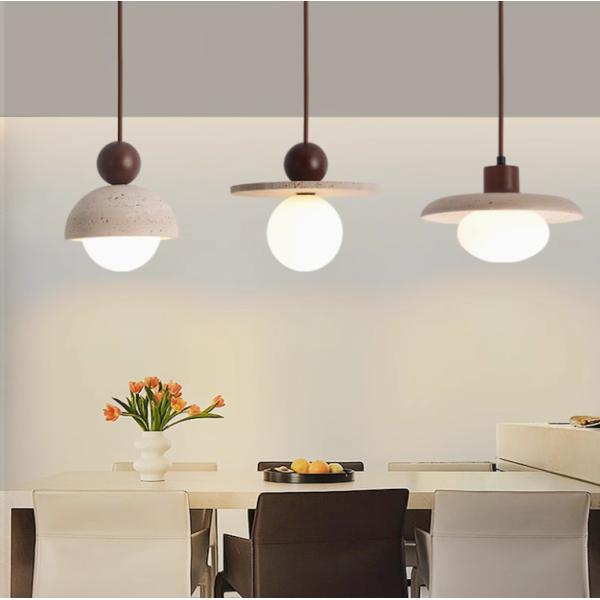 Yellow travertine wooden pendant lamp bedroom for home decorator interior stone pendant lamp