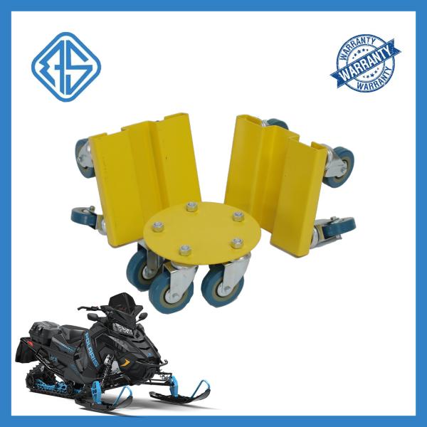 Strap-On Silicone Snowmobile Wheel Dollies Solid Rubber 3 Inch Swivel Caster Wheel
