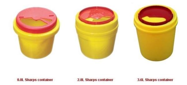 Disposable Medical Sharps Container Fluid Leak Resistant F/R/T/Y Shape Available