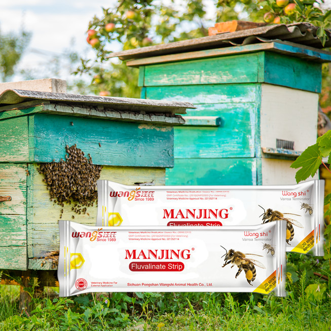 Wangshi Bee Medicine Manjing Flumethrin Strip Varroa Mite Treatment for Bees 20 полос/пакет Лечение от клещей варроа 20 полос/пакет