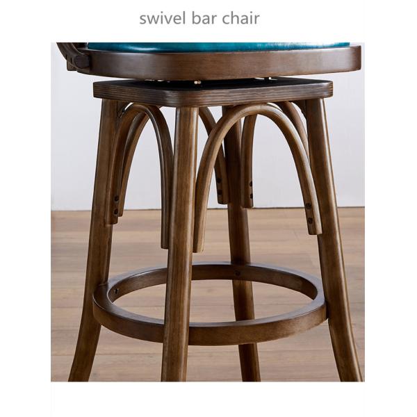British Style Luxury  Wooden Pub Bar Counter Stool Home Modern Cafe Furniture High Bar Chairs Wholesale Classic Bar Stool
