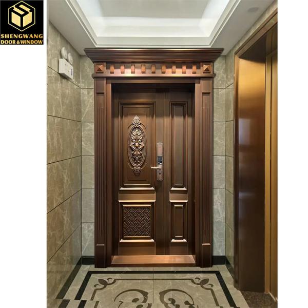 Luxury Front Stainless Steel Garden Gate Oxidation Resistance Aluminum Swing Door