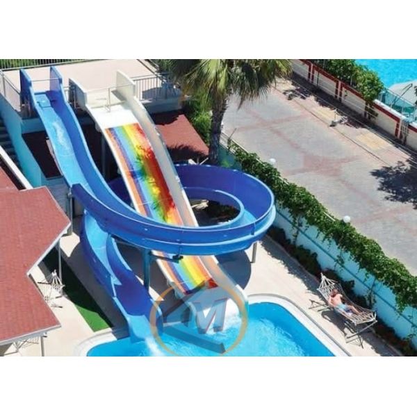 Swiming Pool Fiberglass Water Park Slide with Nice Feature Custom Height 