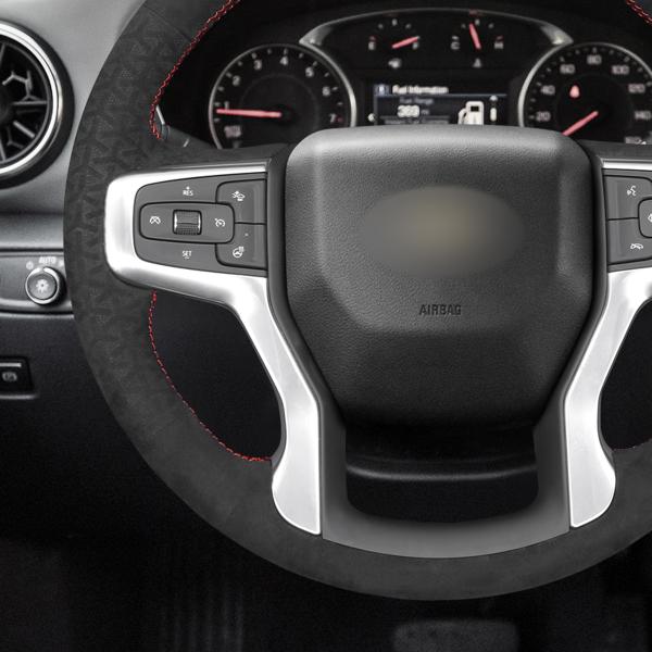 DIY Hand Sewing Super Soft Suede Steering Wheel Cover For Chevrolet Silverado Suburban Blazer 2019-2024
