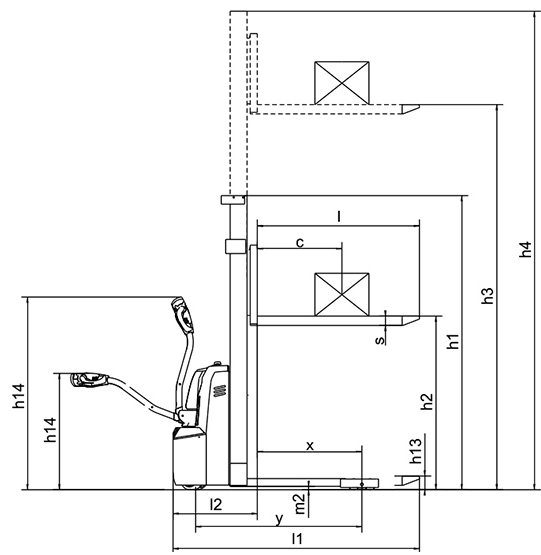 Warehouse Electric Pallet Jack Stacker , 1 Ton Pallet Stacker Forklift 3M Lift Height
