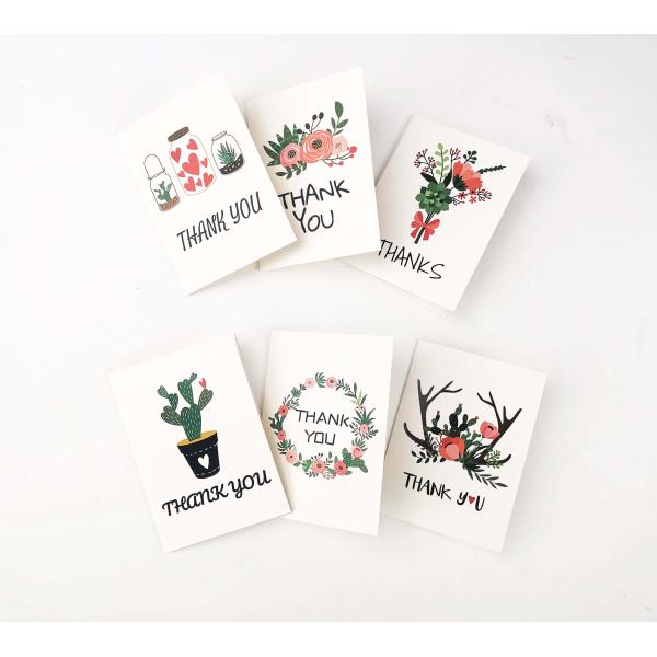 Wedding Decoration Custom Card Printing 36 Packs Floral Note Card Printing