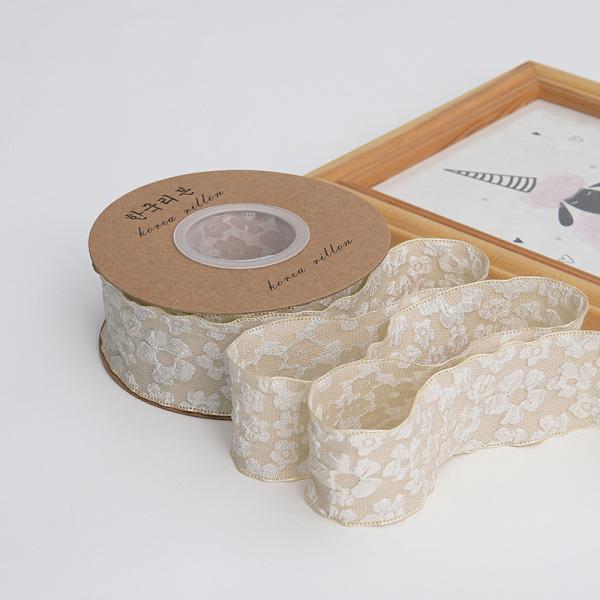 Цветочная кружевная лента из полиэстера 25 мм