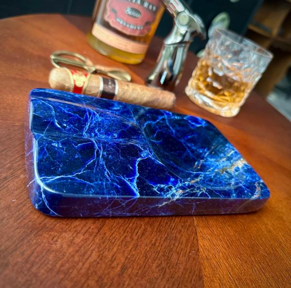 Cloisonne Blue Marble Cigar Ashtray Stain Proof Heat Resistant