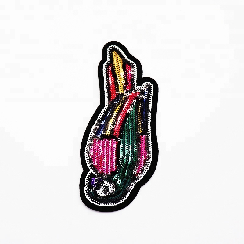 Eagle Pattern Sequin Embroidered PU Fabric Badges Iron-On Style Motorcycle Patches and Clothes Back Embroidery