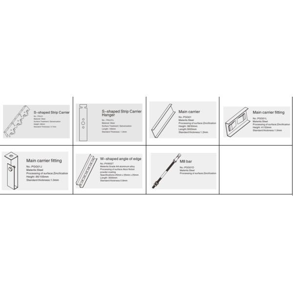 Decorative beveled Strip Suspended Metal Ceiling S shaped  150mm x 3450mm