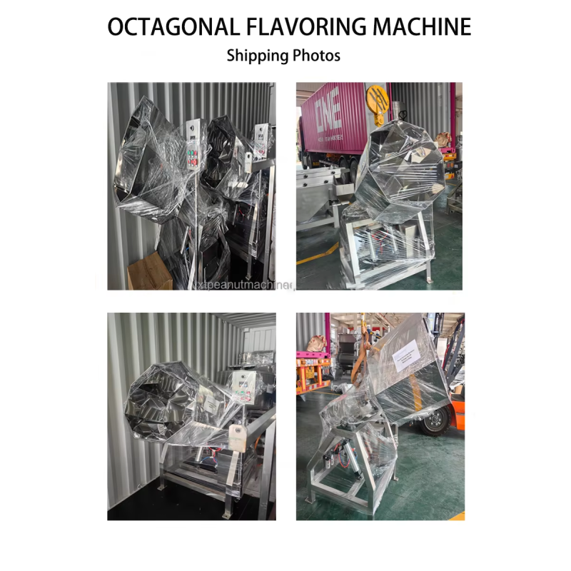 SUS 304 Octagonal Seasoning Mixer with Automatic Mixing for Coated and Fried Snacks