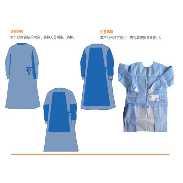 Disposable SMS surgical gown,blue color,SMS,protective sterilized