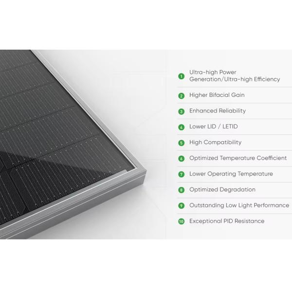 182mmx182mm Cell Size N Type Solar Cells 700W Bifacial Glass Solar Photovoltaic Panel